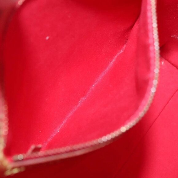 LOUIS VUITTON Monogram Vernis Reade MM Hand Bag Red Rouge - Picture 14 of 16